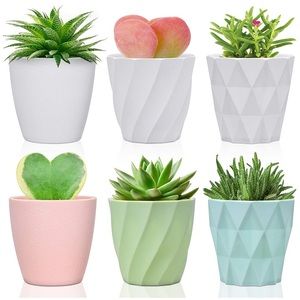 Mini Plastic Plants Pots (White and Pastel Colors)